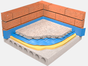 Полусухая стяжка пола с теплоизоляцией и звукоизоляцией
